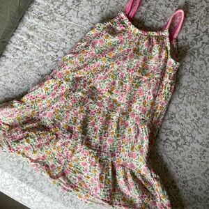 [Mudpuppy] Floral Pink and Yellow Ruffled Sundress - 5T